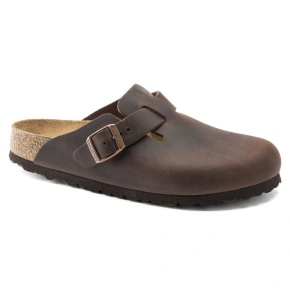 Birkenstock Boston Habana dámske/pánske žabky z olejovanej kože regular wide (0860131)