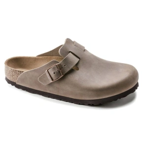 Dámske/pánske žabky Birkenstock Boston Tabacco Brown z naolejovanej kože Narrow Narrow (0960813)