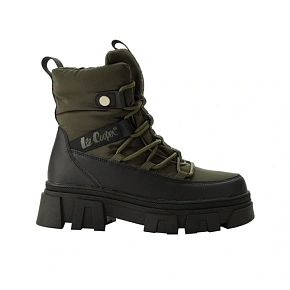 Lee Cooper buty zimowe damskie khaki ocieplane botki na zamek dámské Lee Cooper buty zimowe damskie khaki ocieplane botki na zamek dámské