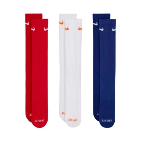 Ponožky Nike Everyday Plus Cushioned 3 páry červená, biela, námornícka modrá SX6888 996