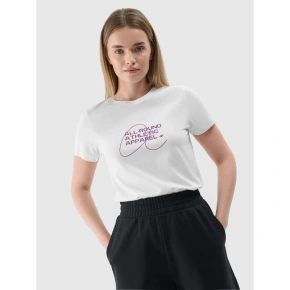 Dámske tričko s potlačou 4F 4FRSS24TTSHF2499-10S