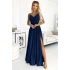 Dámske elegantné šaty 299-10 tmavomodré - Numoco