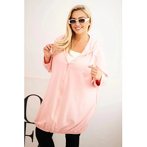 Dámska mikina nadrozmernej veľkosti 6366 Pink - Kesi