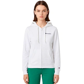 Dámska mikina Champion s kapucňou na zips biela 118406 WW001