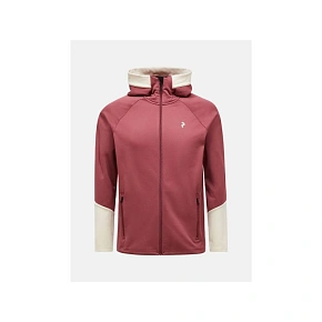 Pánska mikina PEAK PERFORMANCE M Rider Essentials Midlayer Zip Hood, červená Pánska mikina PEAK PERFORMANCE M Rider Essentials Midlayer Zip Hood, červená