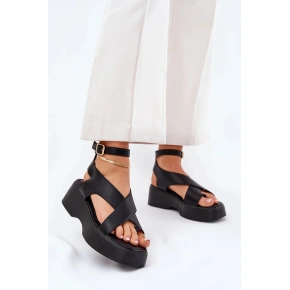 Dámske sandále na platforme WS-001 Black - GIVANA
