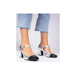 Dámske strieborno-čierne sandále Gemre H8-555 - Joia