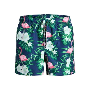 Jack&Jones pánske plavky JWHARUBA SWIM PRINTS SHORTS 12206537 NAVY BLAZER FLAMINGO Jack&Jones pánske plavky JWHARUBA SWIM PRINTS SHORTS 12206537 NAVY BLAZER FLAMINGO