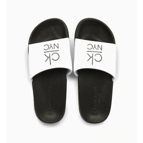 Šľapky KW0KW01054-YCD čiernobiela - Calvin Klein