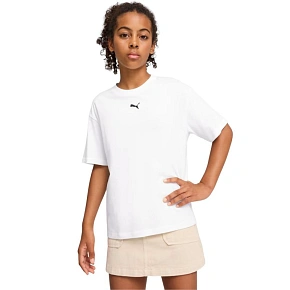 Detské tričko Puma Ess Centered Cat Logo Boxy Tee, biele, 685131 02