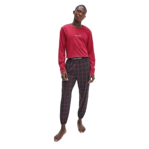 Pánske pyžamo NM2178E - V5N - vínová - Calvin Klein