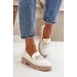 Dámske mokasíny W-16 White with beige - DAY-VINE Obuv