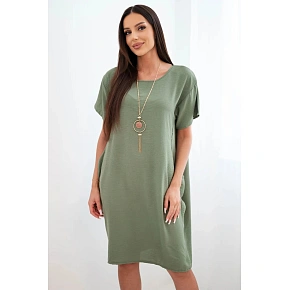 Šaty s vreckami a príveskom IT-34 khaki – Kesi