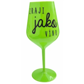 Zraji ako víno - zelený nerozbitný pohár na víno 470 ml