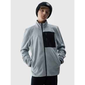 Chlapčenský bežný fleece so stojacím golierom - sivý 4F Junior Chlapčenský bežný fleece so stojacím golierom - sivý 4F Junior