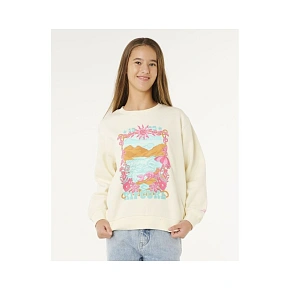 Dievčenská mikina RIP CURL Sunshine Squad Crew-Girl, biela Dievčenská mikina RIP CURL Sunshine Squad Crew-Girl, biela
