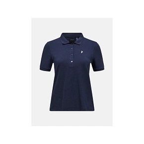 Dámske tričko PEAK PERFORMANCE W Classic Cotton Polo, farba tmavomodrá