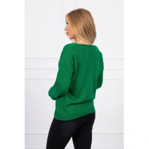 Sveter S202-15 V-výstrih zelený - Kesi