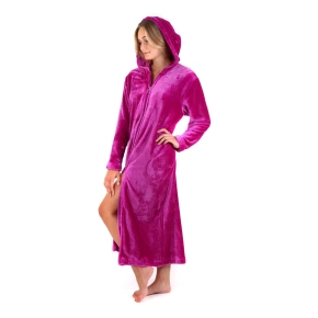 Dámsky župan Siena s kapucňou na zips 3656 fuchsia - Vestis