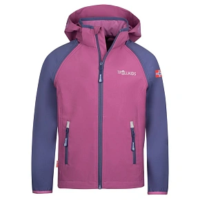 Trollkids Chlapčenská/dievčenská bunda Rondane Zip Off XT mallow pink/violet blue (819-242)