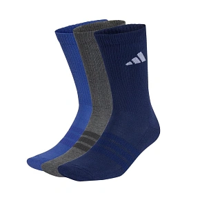 Ponožky adidas Cushioned Sportswear Crew 3P tmavomodré, sivé, modré KQ6762