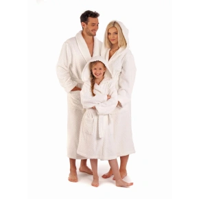 VÝPREDAJ - Unisex župan so šálovým golierom Athena 2116 0100 White - Vestis