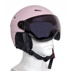 Dámska lyžiarska prilba so zabudovanými okuliarmi 4FWAW23AHELF032-56S Light Pink - 4F