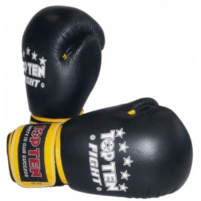 (W) TOP TEN FIGHT RTT-2 10 oz boxerské rukavice čierna/žltá