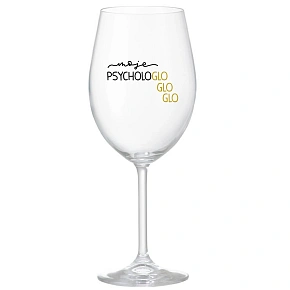 Pohár - MY PSYCHOLOGLOGLOGO - číry pohár na víno 350 ml Pohár - MY PSYCHOLOGLOGLOGO - číry pohár na víno 350 ml