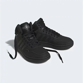 Unisexová juniorská členková obuv Hoops Mid 3.0 K Jr HR0228 Čierna – Adidas