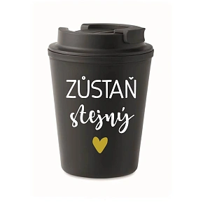 HRNEK ZOSTAN TAKÝ ISTÝ – čierny termohrnček 300 ml