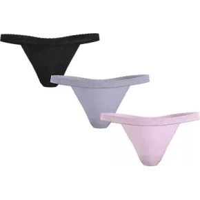 Dámske tangá 3Pack UW0UW05017 0V9 black/purple/st. ružová - Tommy Hilfiger