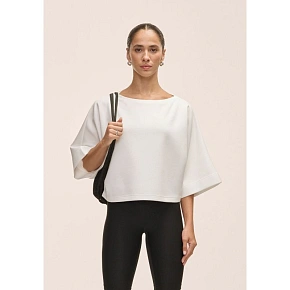 Dámske tričko Casall Aria Cropped Boatneck, biele