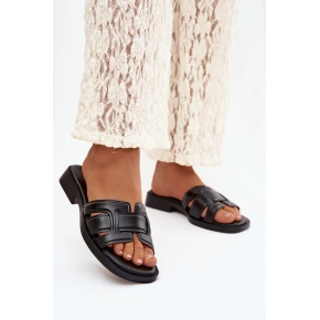 Dámske papuče na nízkom podpätku 78-192A Black - Stephan Paris