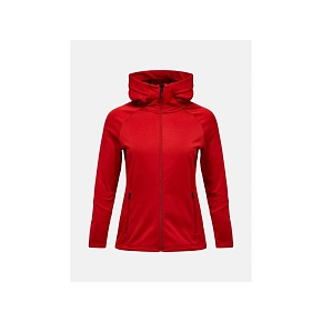 Dámska mikina PEAK PERFORMANCE W Rider Essentials Midlayer Zip Hood, červená Dámska mikina PEAK PERFORMANCE W Rider Essentials Midlayer Zip Hood, červená