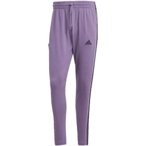 Nohavice adidas Essentials Single Jersey Tapered Open Hem 3-Stripes M IJ8699