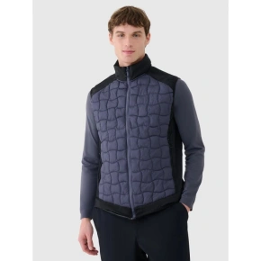 Pánska páperová trekingová vesta s Primaloftom Black 4F 4FWSS25TVJAM177-22S pánska