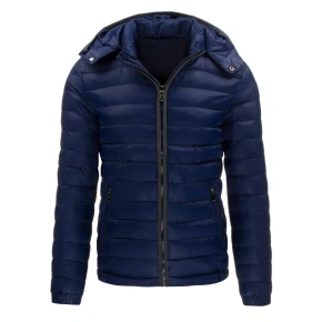 Pánska prechodová prešívaná bunda tmavo modrá - Tmavo modrá / L - DSTREET