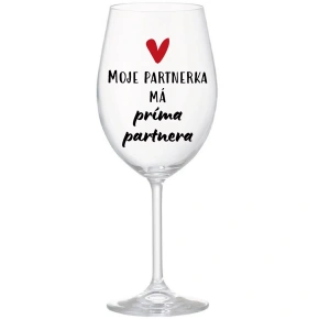 Môj partner má priateľského partnera - číry pohár na víno 350 ml