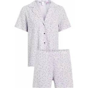 Dámske pyžamo WOVEN SHORT SET 000QS6967E LNU sv. fialová - Calvin Klein