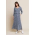 Letné dlhé šaty Nancy modro-bielo-hnedé - Benedict