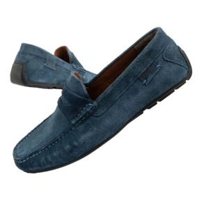 Wrangler Pánske mokasíny Maifield z prírodnej semišovej kože Navy Blue