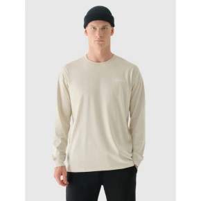 Pánske tričko s nadrozmernou potlačou a dlhým rukávom 4F 4FRAW24TLONM502-12S