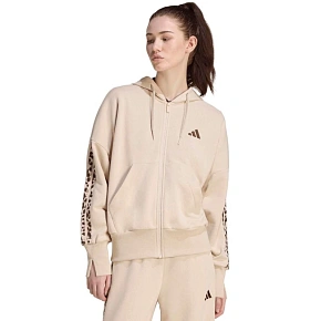 Dámska mikina adidas Seasonal Essentials Animal Print 3-Stripes Full-Zip Hooded, béžová, KH1547 Dámska mikina adidas Seasonal Essentials Animal Print 3-Stripes Full-Zip Hooded, béžová, KH1547