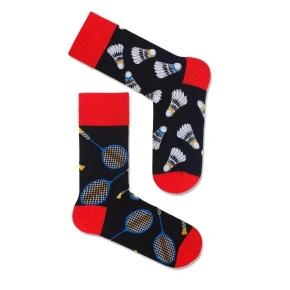 Pánske bedmintonové ponožky 0125.083 black-red - Milena