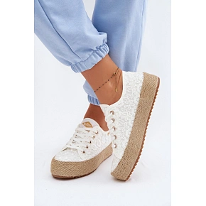 Čipkované tenisky espadrilky LCW-26-31-4326, biele – Lee Cooper