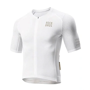 Rockbros YDDX011 Cyklistický dres Diamond s krátkym rukávom - veľkosť XXS - biely