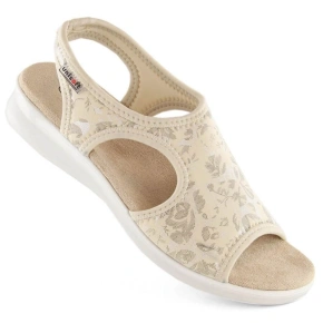 Dámske pohodlné sandále slip-on béžovej farby Unisoft 7196