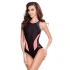 Jednodielne plavky Nina W 6402-133 čierno-ružové - Aqua Speed