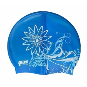 Silikónová plavecká čiapka SHEPA s grafikou modrá B4